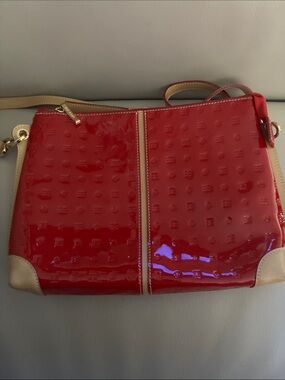 Arcadia Red Patent Crossbody with Cream Trim